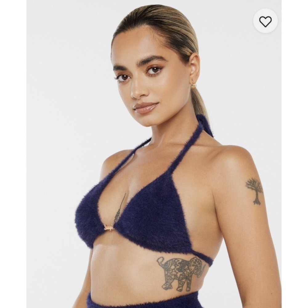 Savage X Fenty furry bikini top Triangle bra top Size M